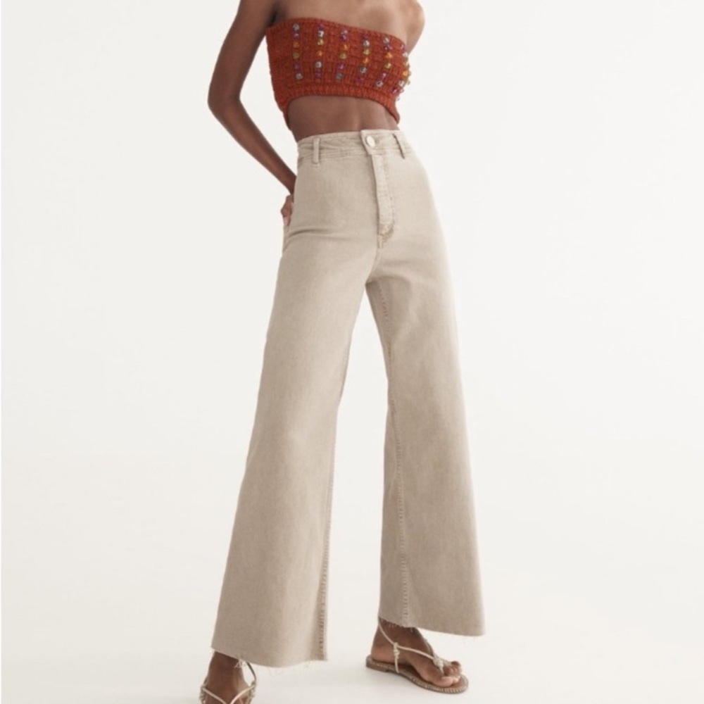 Zara Cream Wide Leg Pants